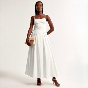Abercrombie & Fitch White Cotton Maxi Dress Spaghetti Straps